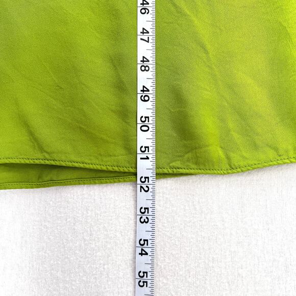 ZARA Midi Slip Dress Women Small Green Sleeveless A-line Strappy High Neck Satin - Picture 16 of 16